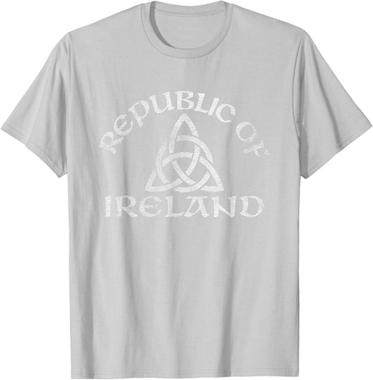 Republic of Ireland Triquetra Knot Distressed T-Shirt - T-Shirt | Ash