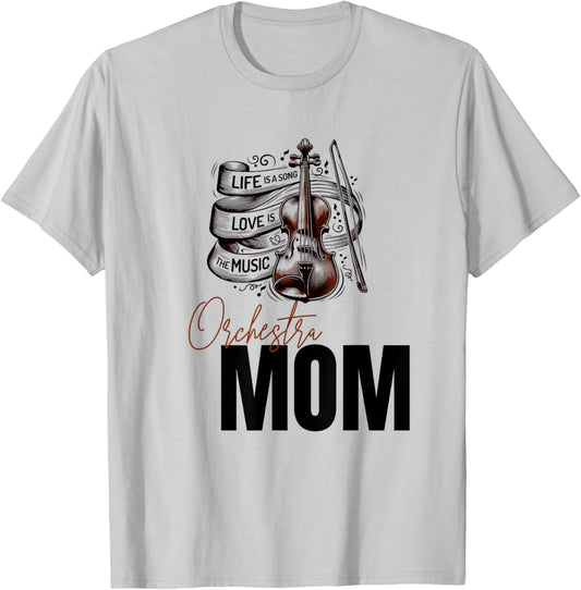 Orchestra Mom, Family Classical Music Supporter T-Shirt - T-Shirt | Ash