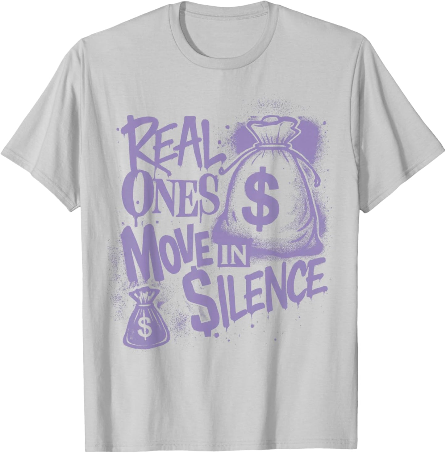 Hydrangeas Wild Grape White Purple Graphic Match T-Shirt - T-Shirt | Ash