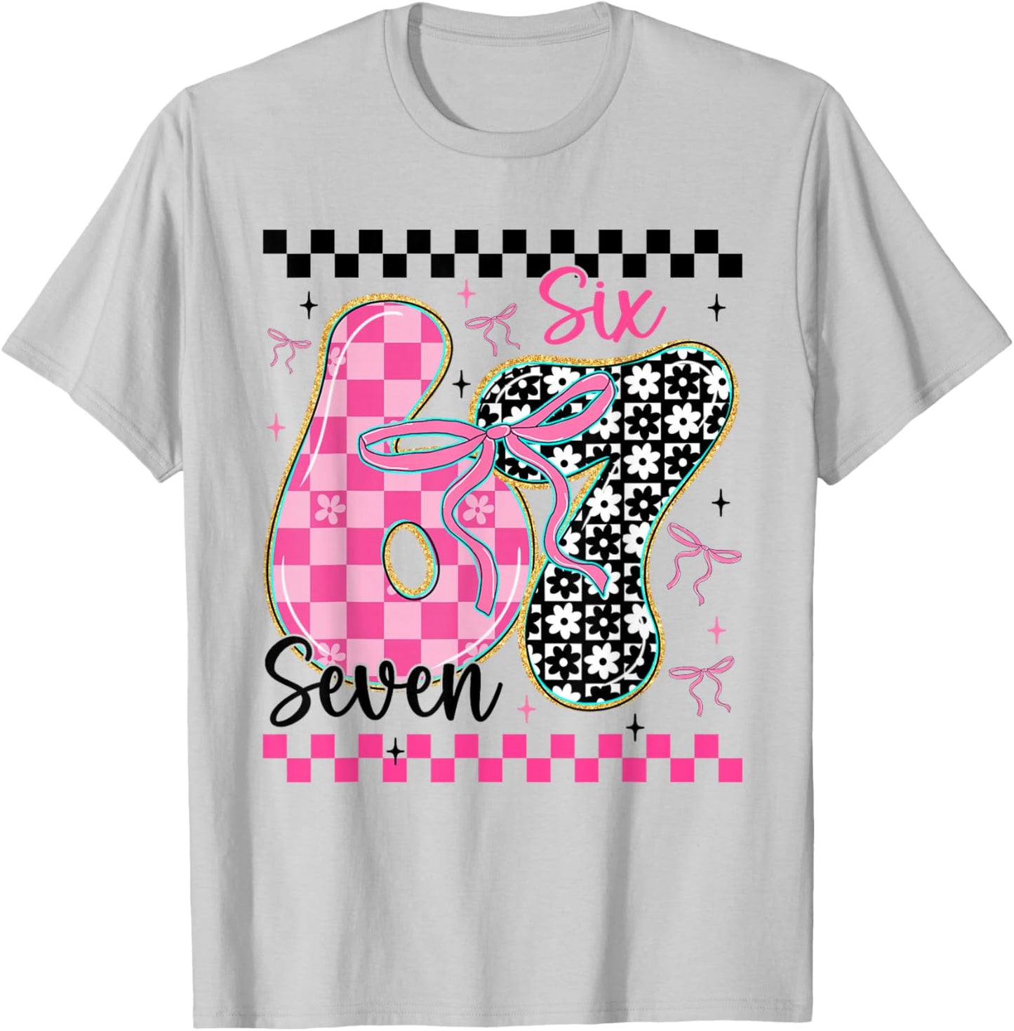 67 Funny Meme Filled with Hearts Six Seven Valentine’s Day T-Shirt - T-Shirt | Ash