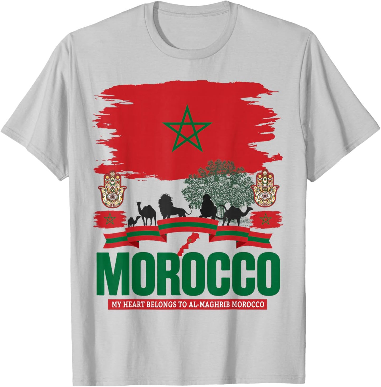 Morocco Flag Outfit Idea for Kids Moroccan Themed Maroc T-Shirt - T-Shirt | Ash