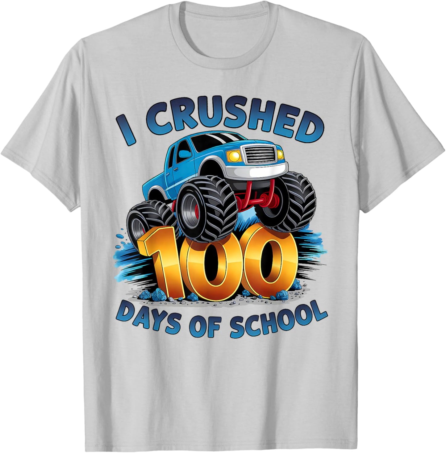 I Crushed 100 Days of School Boys Kids 100th Day of School T-Shirt - T-Shirt | Ash