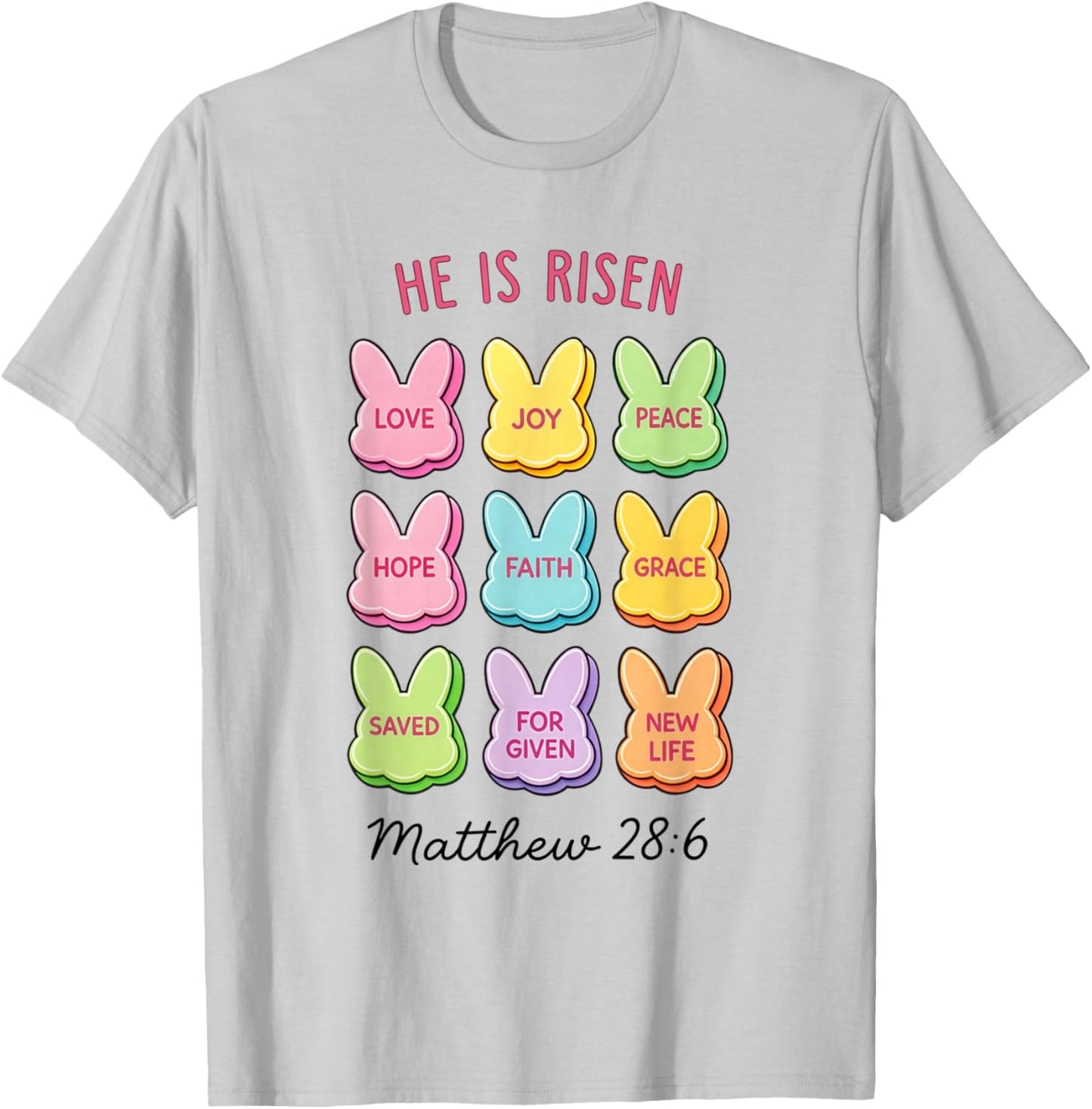 He is Risen Christian Bunny Easter Day Women T-Shirt - T-Shirt | Ash