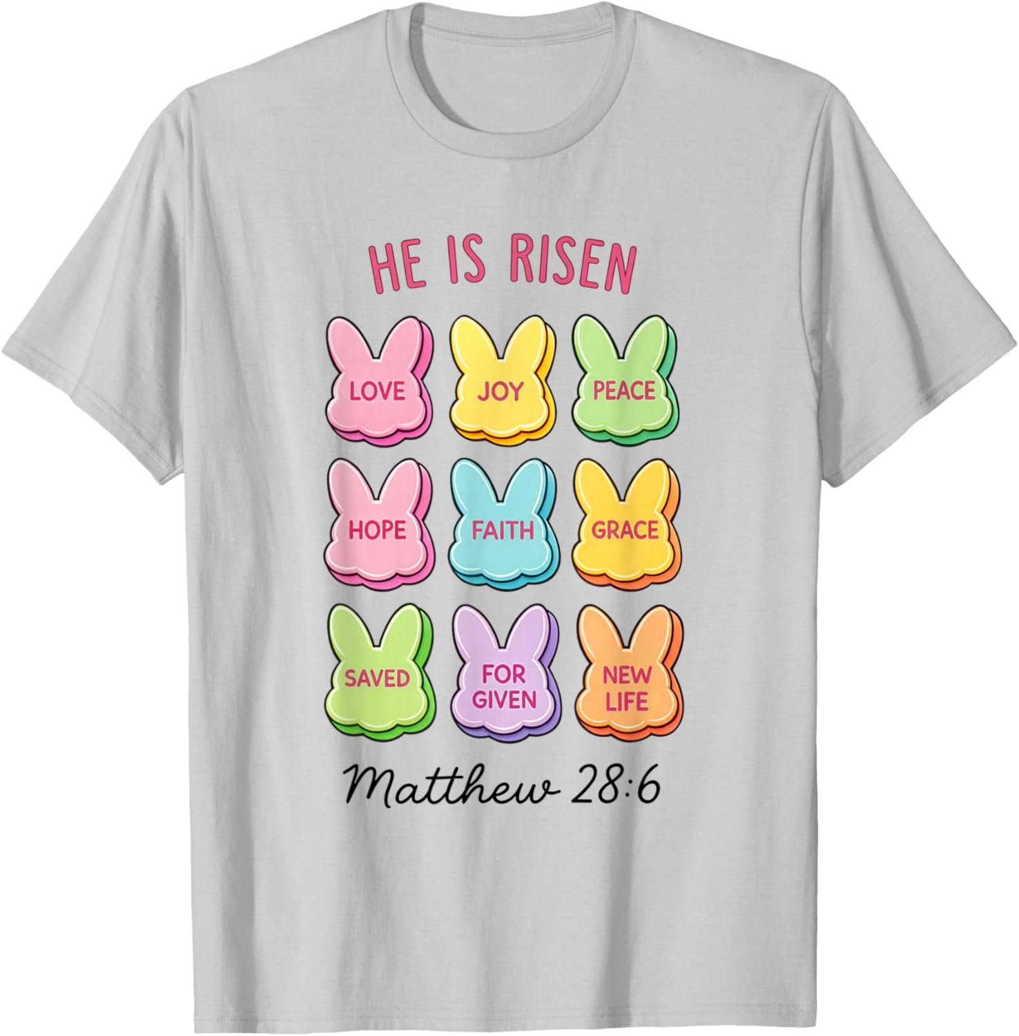 He is Risen Christian Bunny Easter Day Women T-Shirt - T-Shirt | Ash