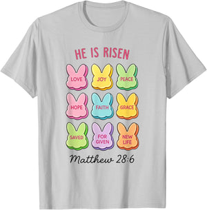 He is Risen Christian Bunny Easter Day Women T-Shirt - T-Shirt | Ash