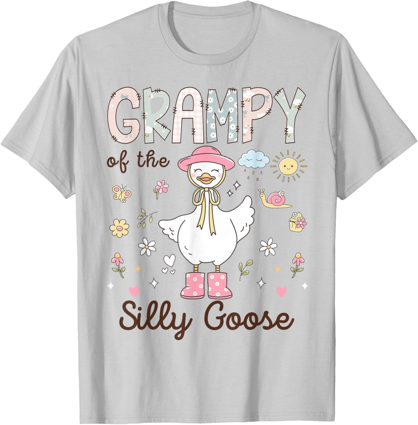 Grampy of The Silly Goose First Birthday Girl Family T-Shirt - T-Shirt | Ash