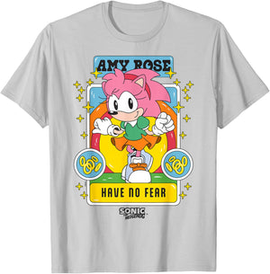 Sonic The Hedgehog Amy Rose Have No Fear Vibrant Pop Art T-Shirt - T-Shirt | Ash
