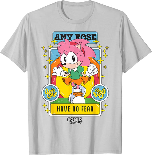 Sonic The Hedgehog Amy Rose Have No Fear Vibrant Pop Art T-Shirt - T-Shirt | Ash