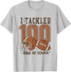 I Tackled 100 Days of School Football Men Boy Kid 100th Day T-Shirt - T-Shirt | Ash