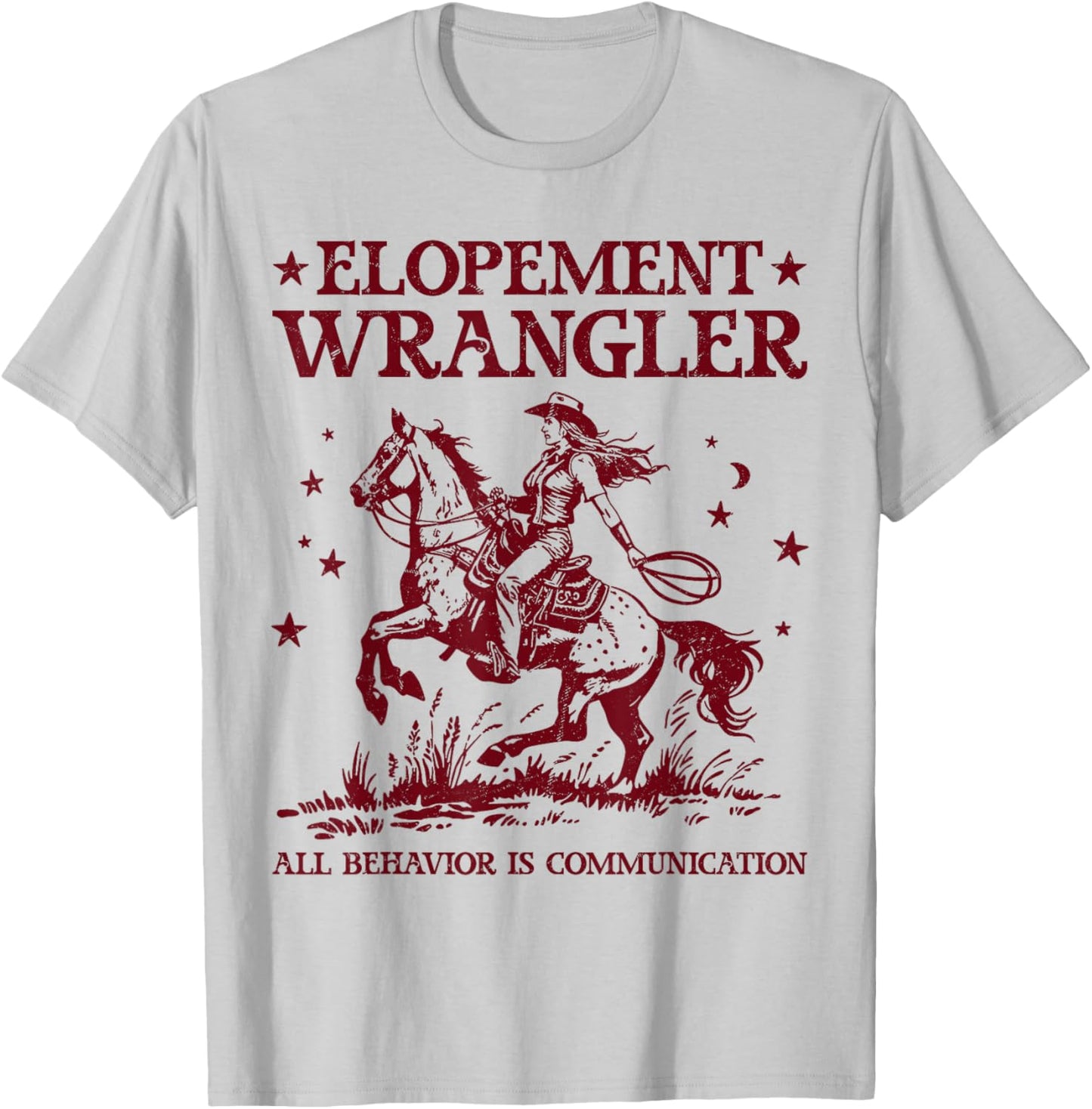 Elopement Wrangler Teacher ABA Behavior Support Cowboy T-Shirt - T-Shirt | Ash
