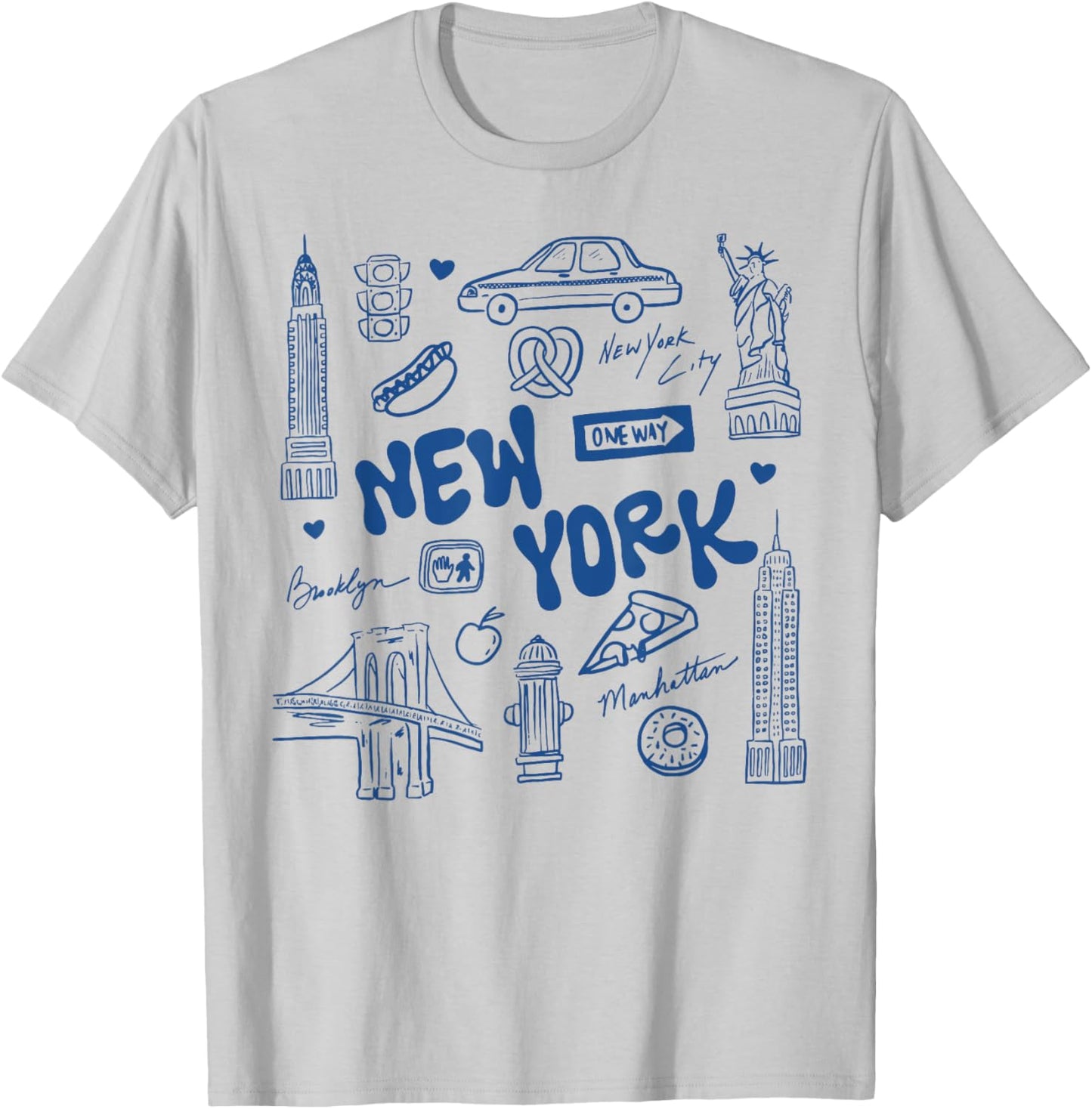 New York City Aesthetic Travel Vacation T-Shirt - T-Shirt | Ash