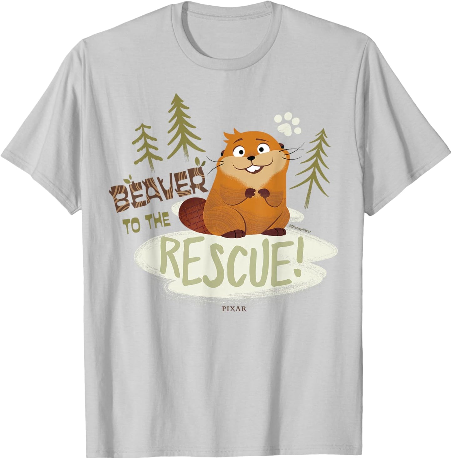 Disney Pixar Hoppers Beaver to The Rescue Cute Forest T-Shirt - T-Shirt | Ash