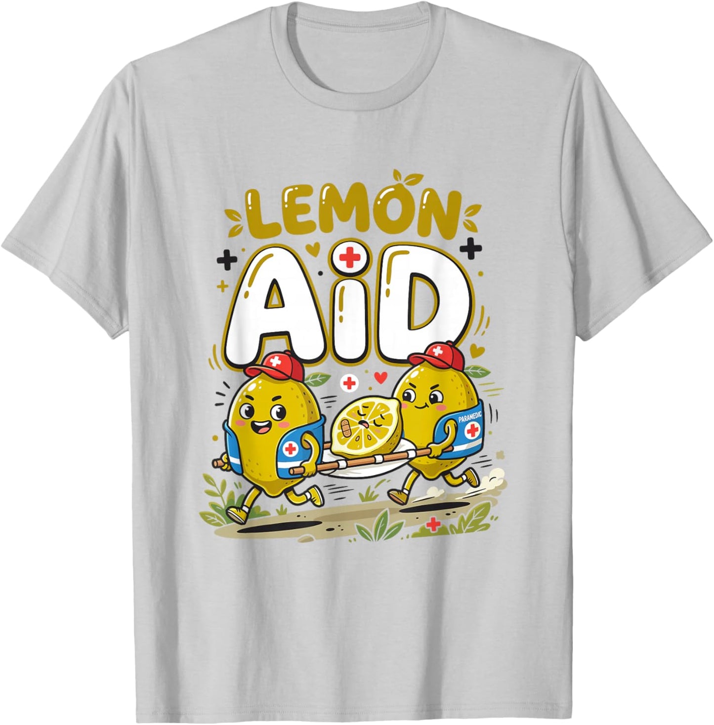 Lemon Aid Ambulance Lemonade Pun Citrus Fruit Lover Foodie T-Shirt - T-Shirt | Ash