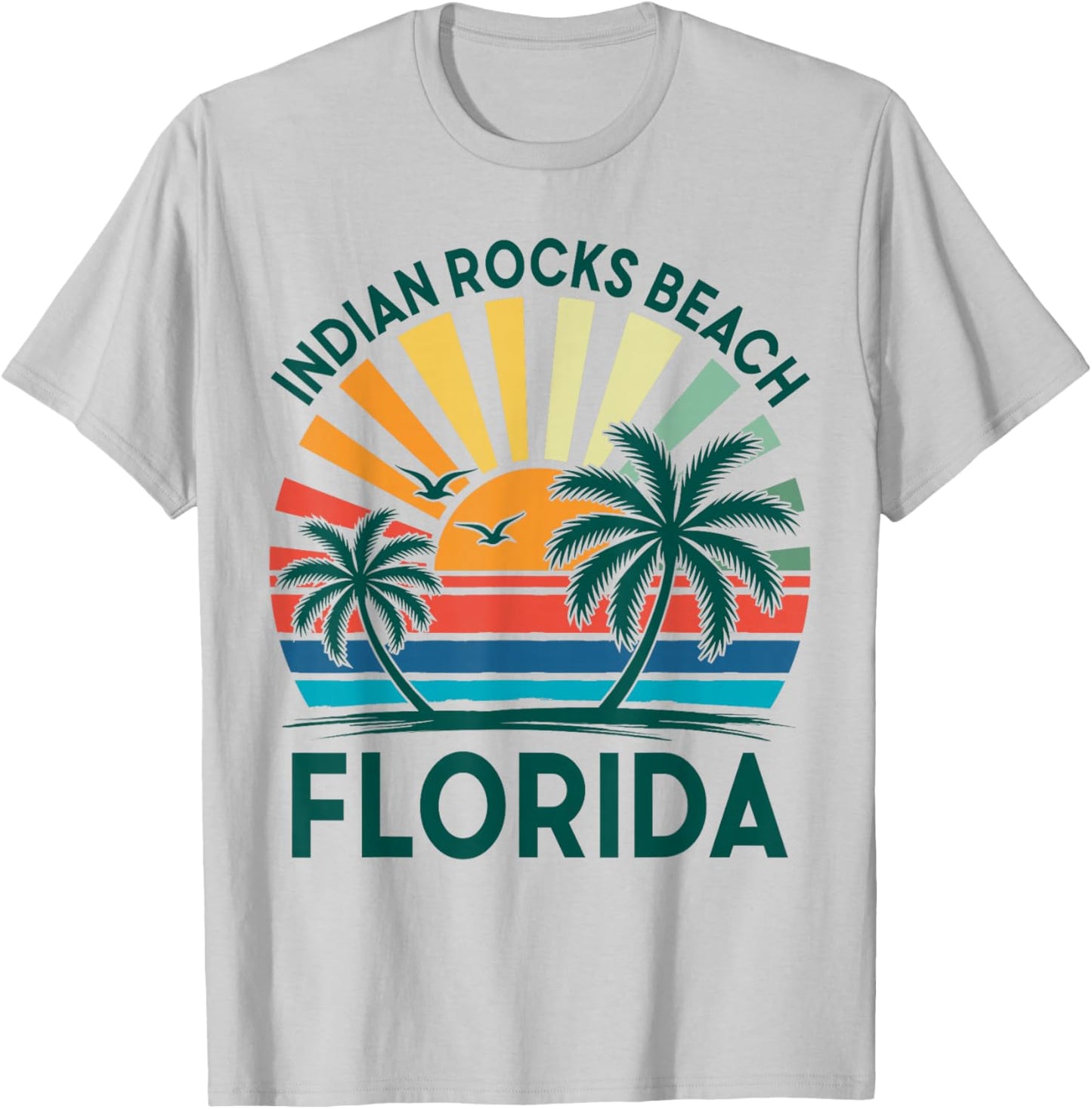 Indian Rocks Beach Florida Vacation Retro Sunset Vintage T-Shirt - T-Shirt | Ash