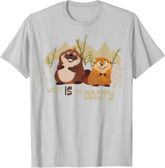Disney Pixar Hoppers Work is The Party Retro Outdoors T-Shirt - T-Shirt | Ash