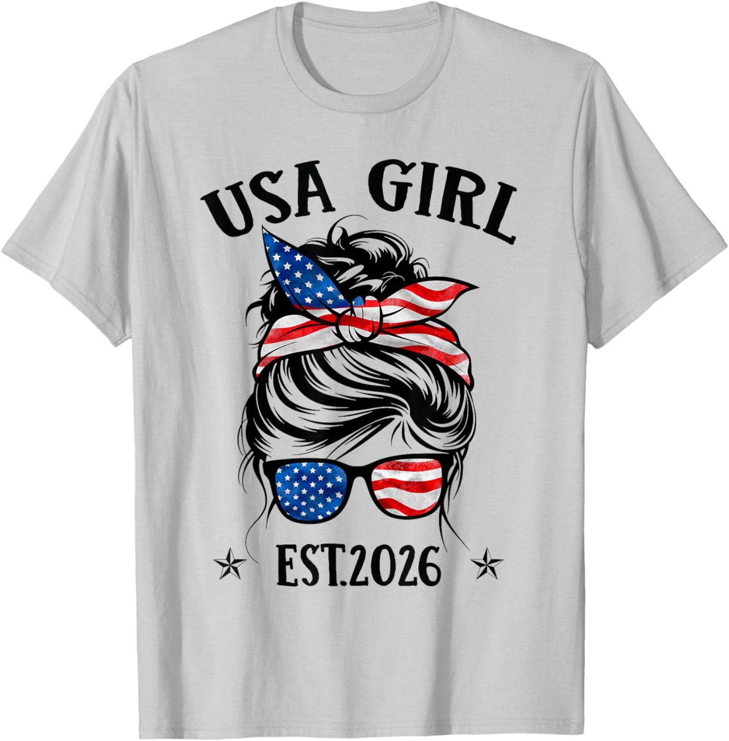 US Citizen Est 2026 New Citizenship American USA Girl 2026 T-Shirt - T-Shirt | Ash