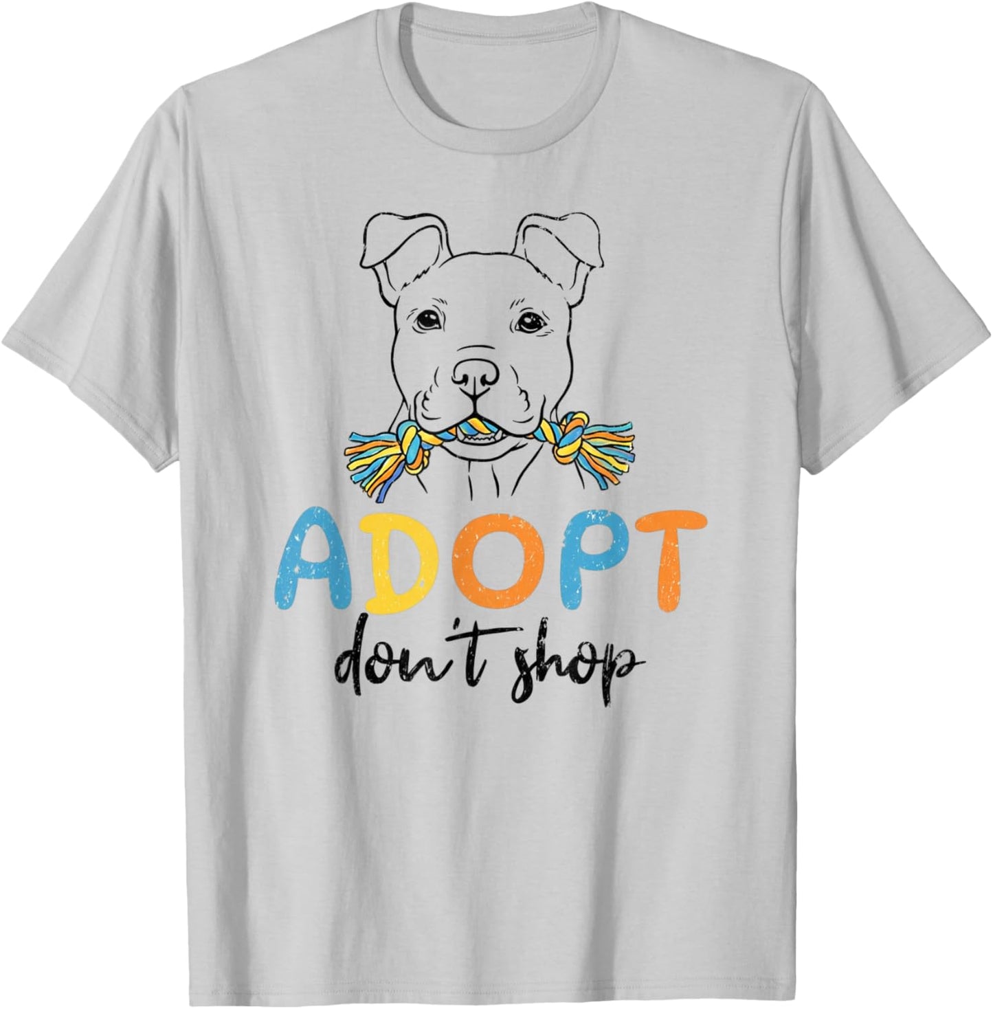 Adopt Don’t Shop Dog Rescue Awareness Cute Rescue Dog T-Shirt - T-Shirt | Ash