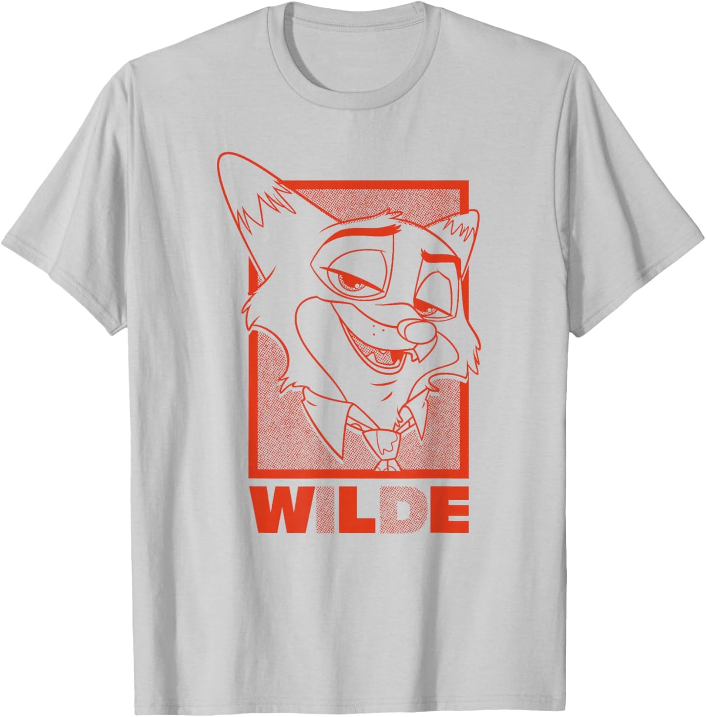 Disney Zootopia 2 Wilde Halftone Big Face Portrait T-Shirt - T-Shirt | Ash