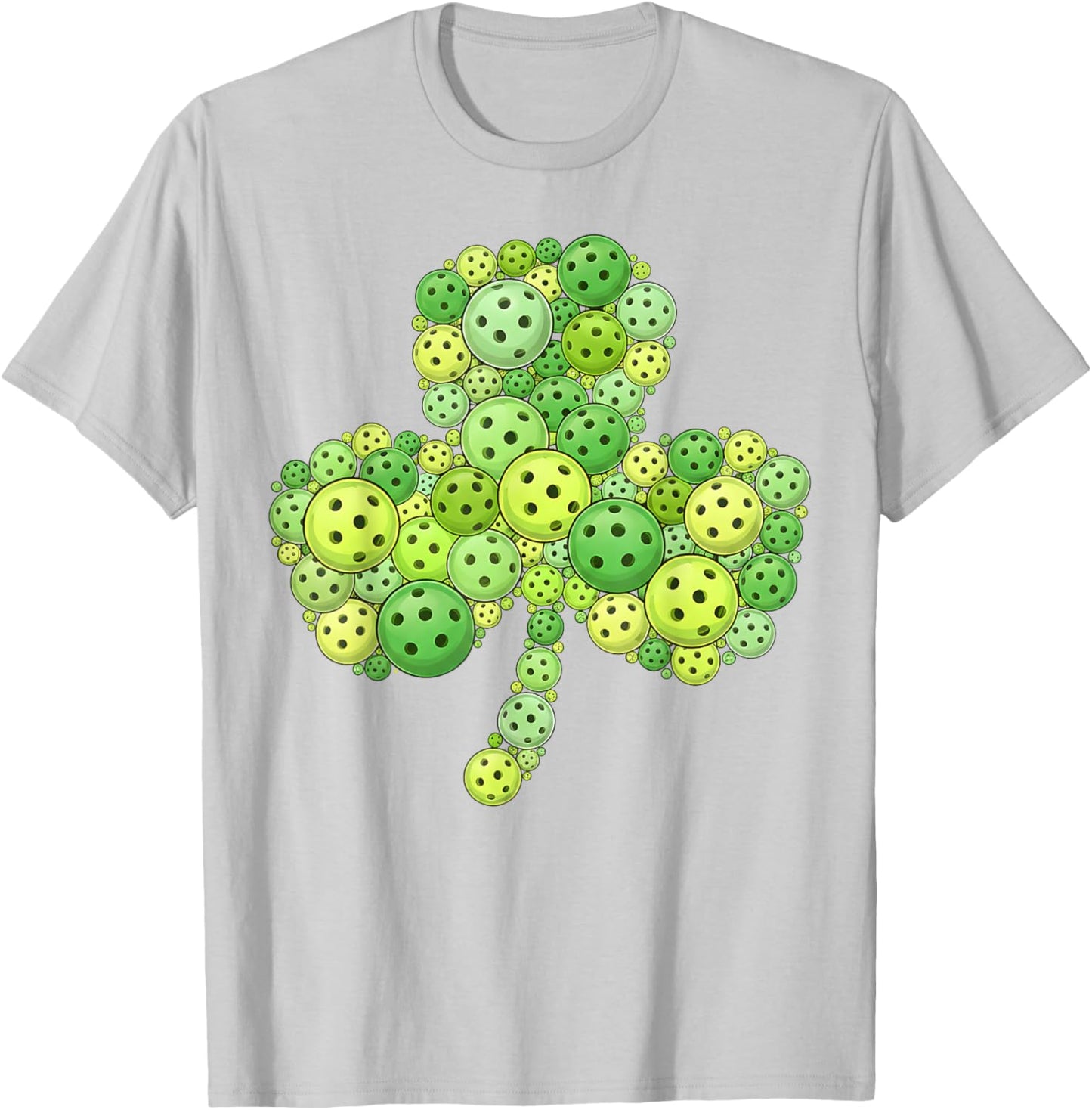Pickleball Shamrock St Patrick’s Day Lucky Clover Irish T-Shirt - T-Shirt | Ash