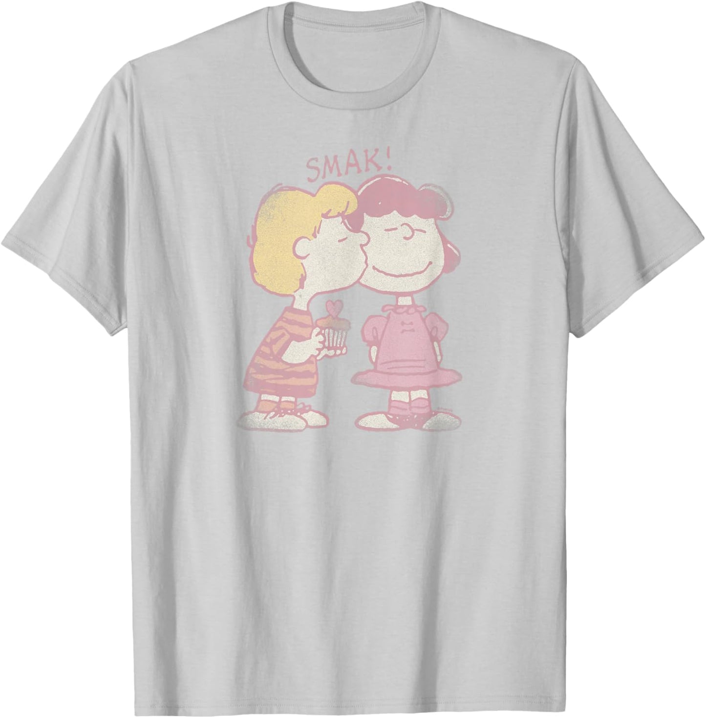 Schroeder & Lucy Valentine's Day Kiss T-Shirt - T-Shirt | Ash