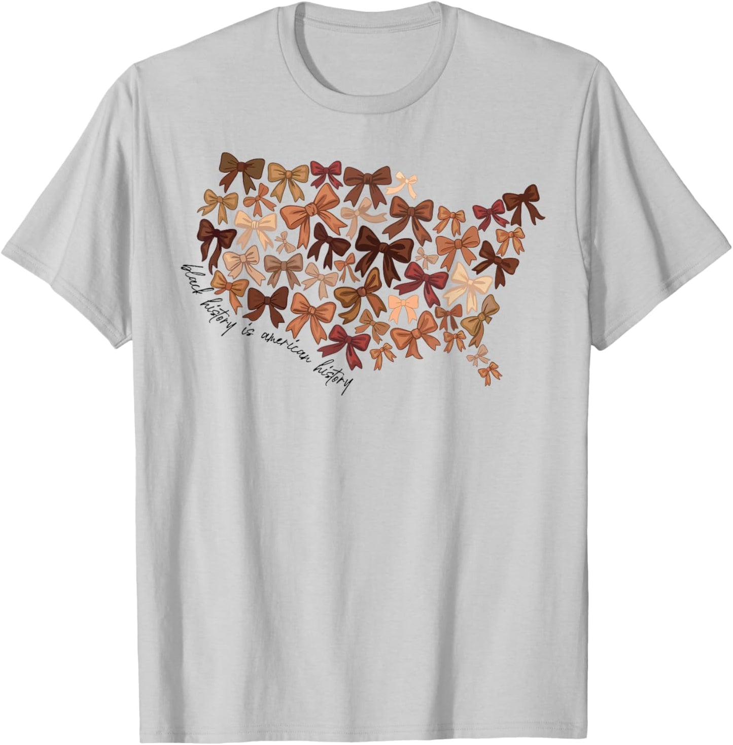 Black History is American History Coquette Bow Women Girls T-Shirt - T-Shirt | Ash