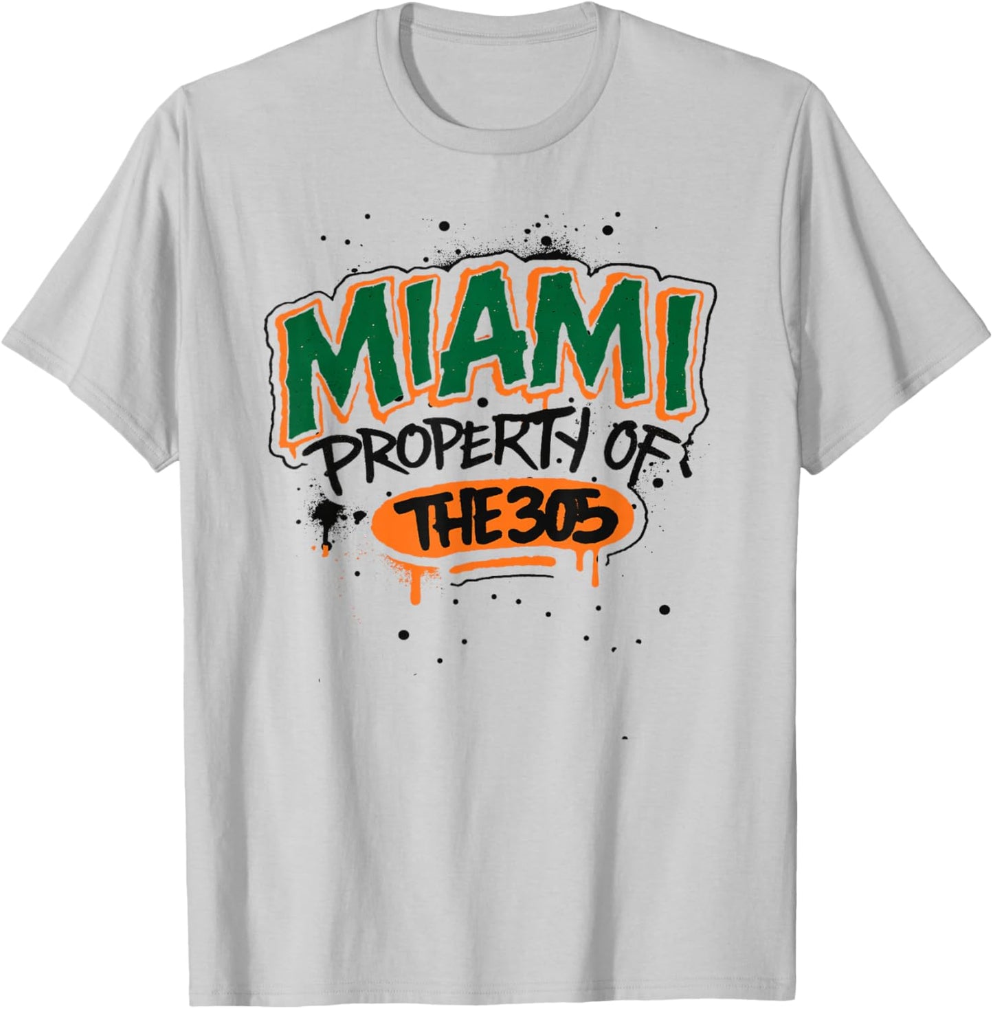 Miami City Pride Streetwear Urban Graffiti Rep The 305 T-Shirt - T-Shirt | Ash