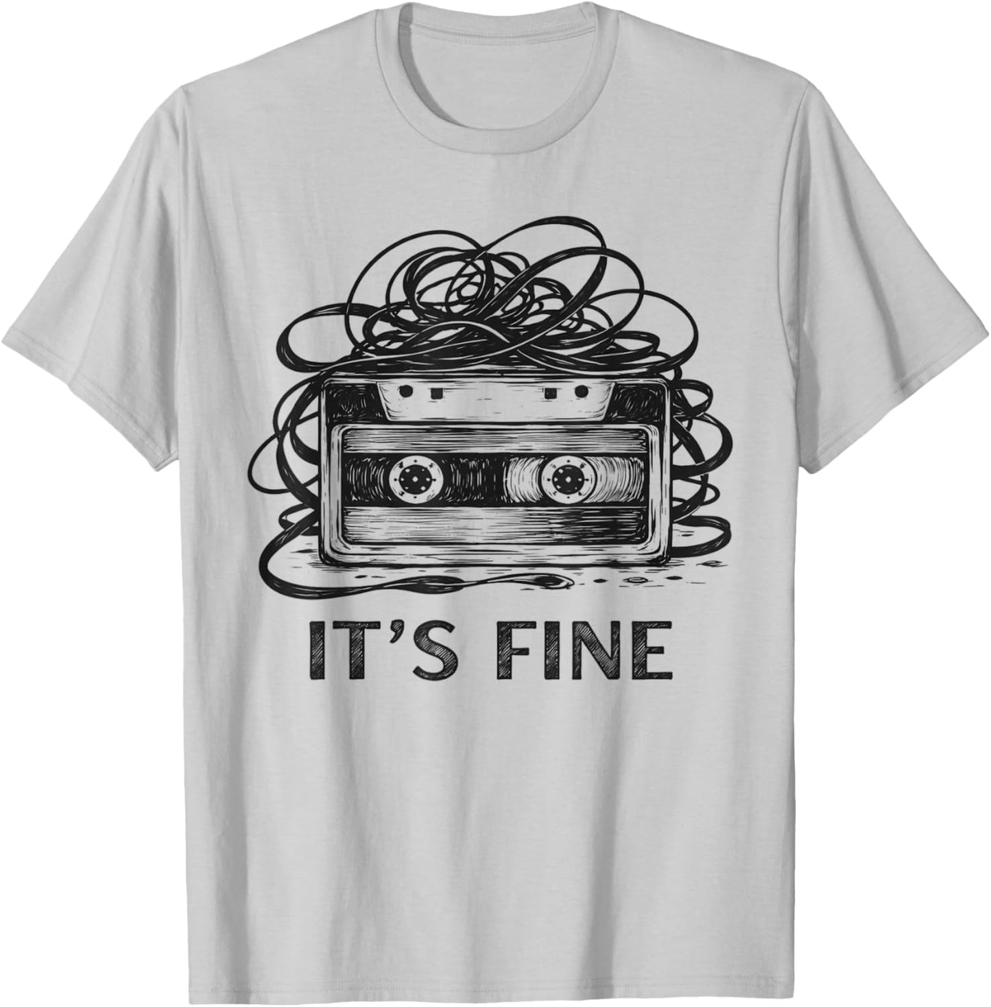 It's Fine Retro Cassette Tape 80's 90's T-Shirt - T-Shirt | Ash