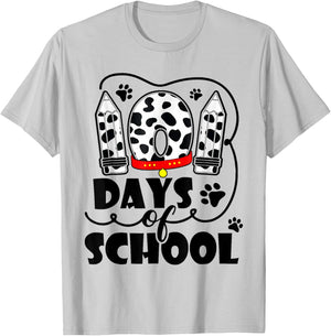 Cute Dog Happy 101 Days School Teacher Student 100 Days T-Shirt - T-Shirt | Ash