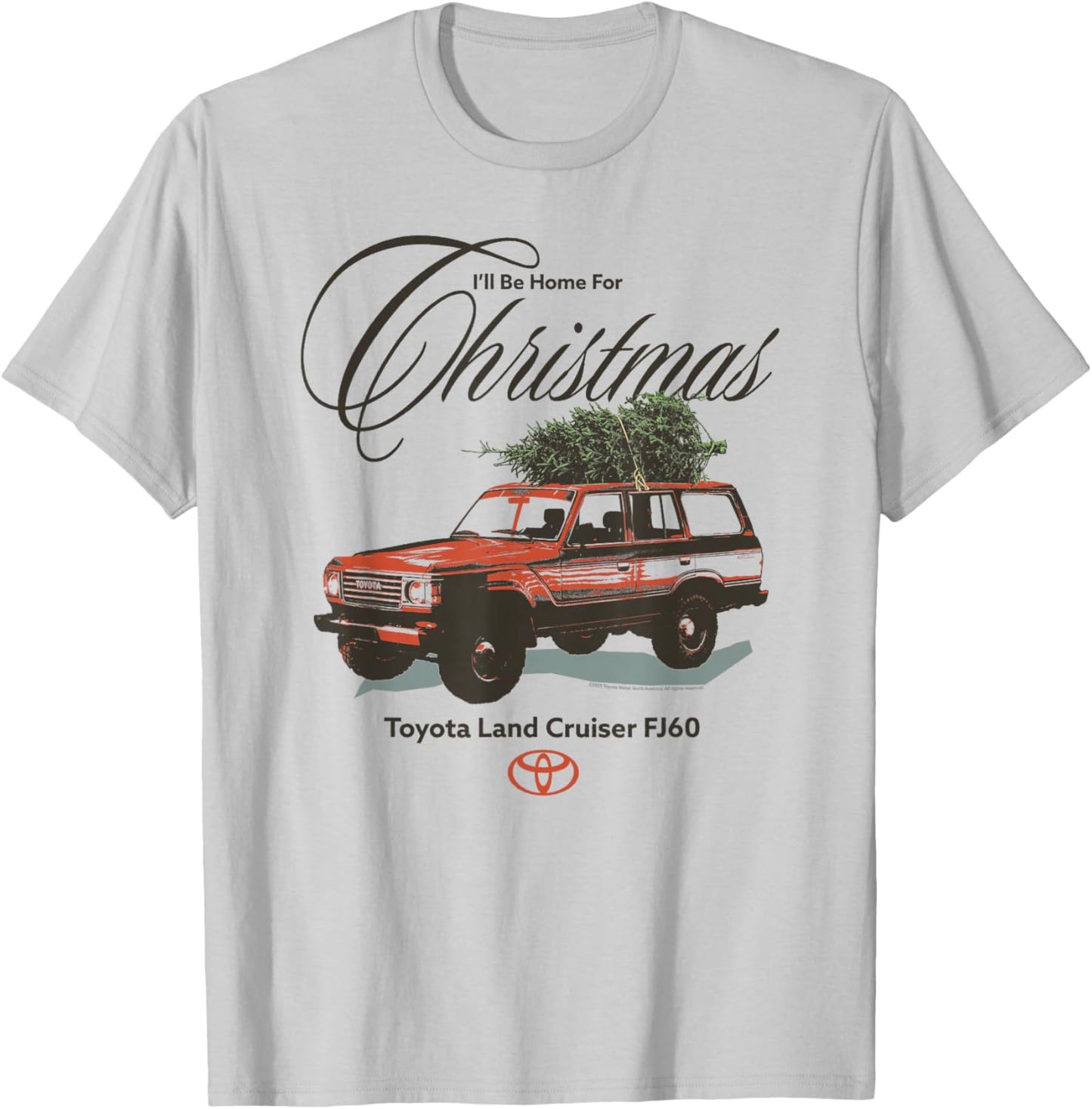 Toyota I'll Be Home for Christmas Toyota Land Cruiser FJ60 T-Shirt - T-Shirt | Ash
