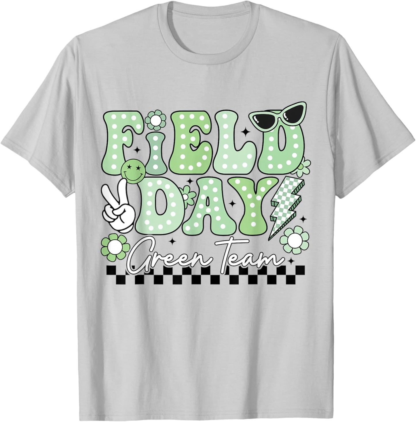 Field Day Green Team Funny for Teacher Kids Field Day Games T-Shirt - T-Shirt | Ash