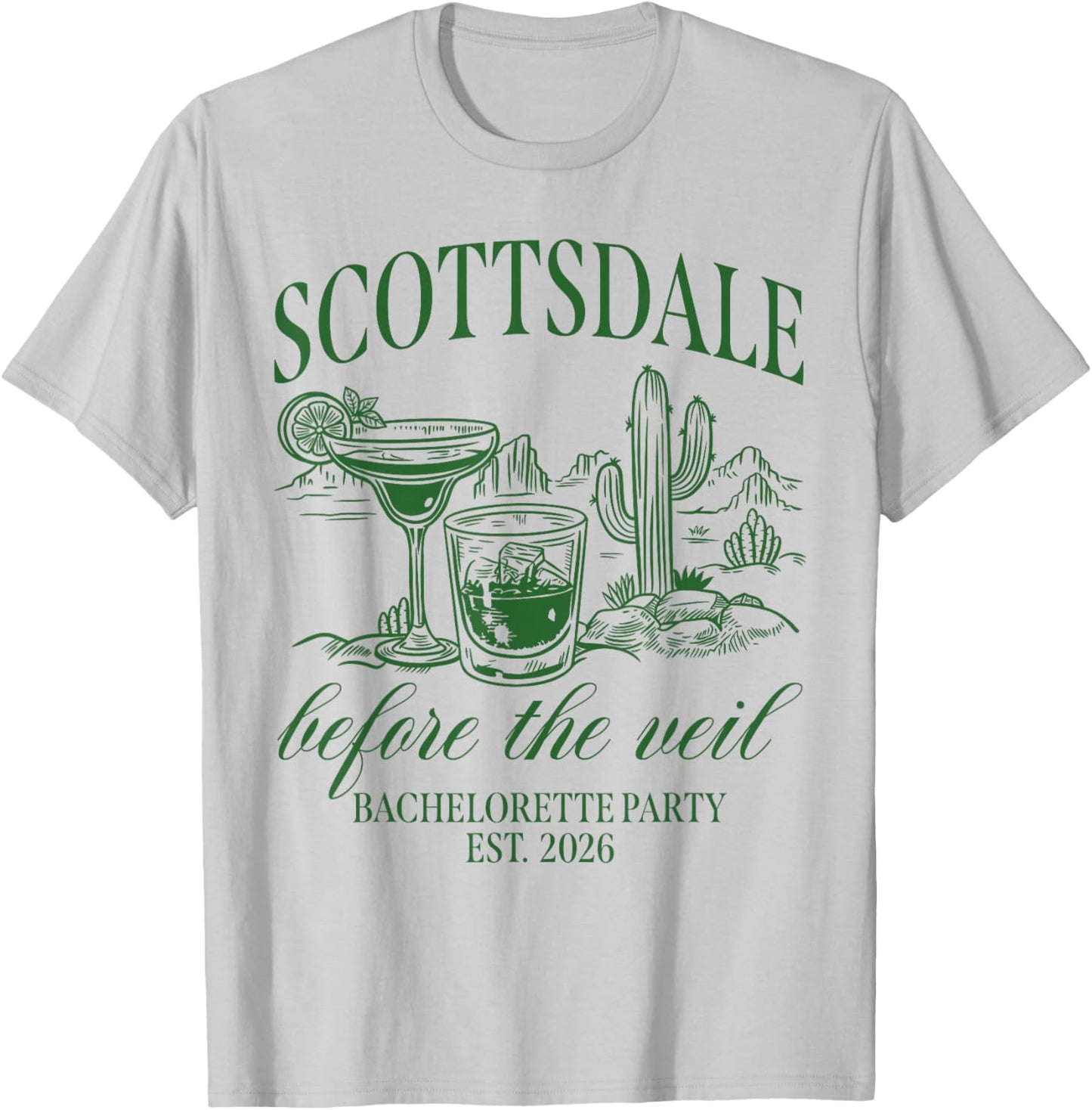 Scottsdale Before The Veil Bachelorette Party Est 2026 T-Shirt - T-Shirt | Ash