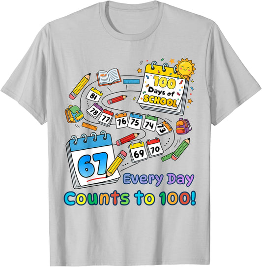 Every Day Counts 100 Days of School Kids T-Shirt - T-Shirt | Ash