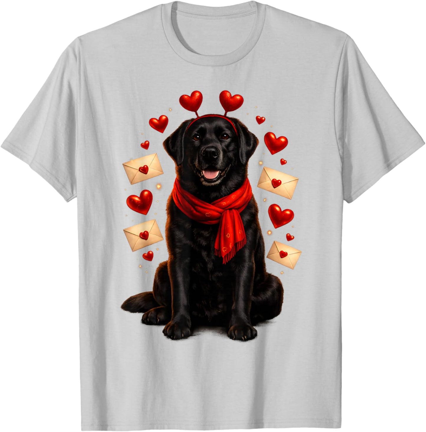 Cute Black Labrador Valentines Dog Mama Men Kids T-Shirt - T-Shirt | Ash
