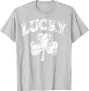Vintage St.Patrick’s Day Shenanigans Lucky Shamrock T-Shirt - T-Shirt | Ash