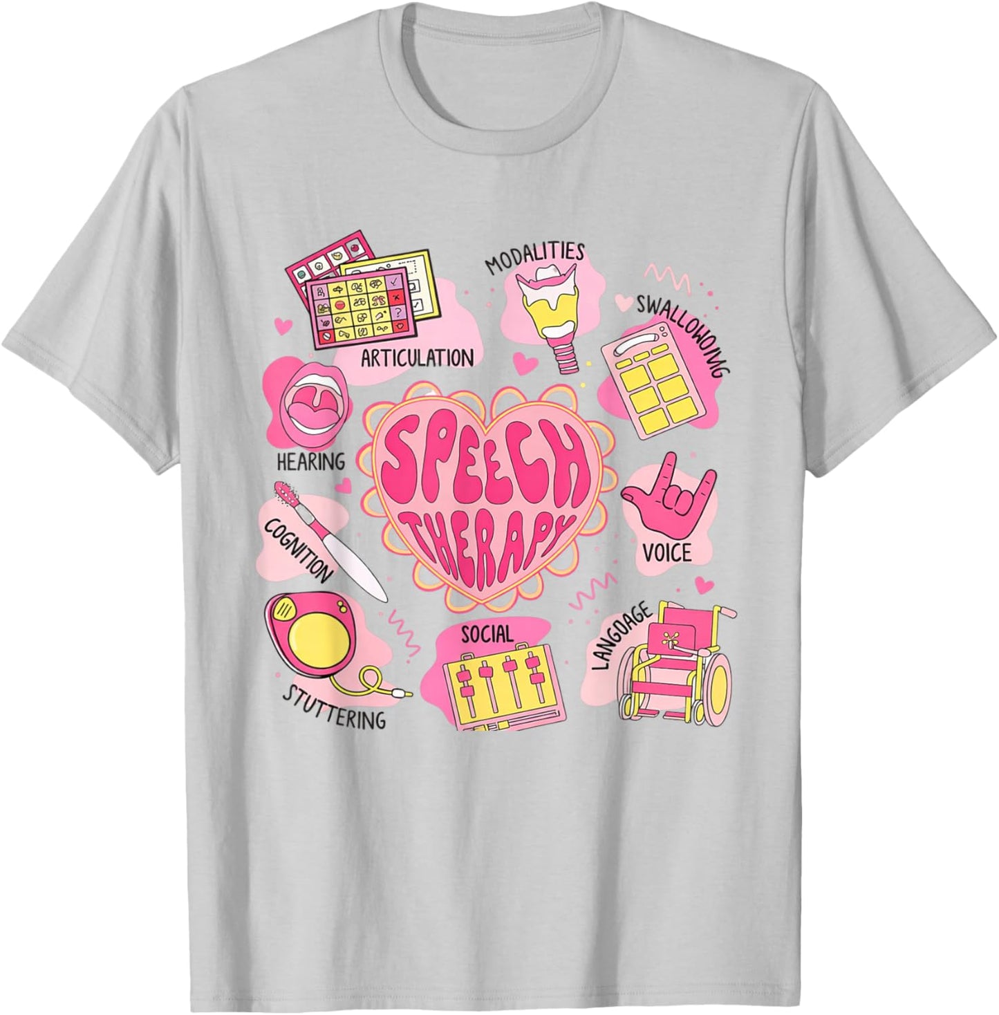 Speech Therapy Valentines Shirt SLP Articulation Language T-Shirt - T-Shirt | Ash