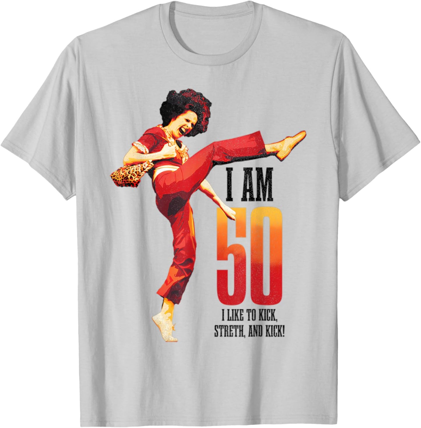 Funny I Like to Kick, I'm 50, Retro 50th Birthday Men Women T-Shirt - T-Shirt | Ash