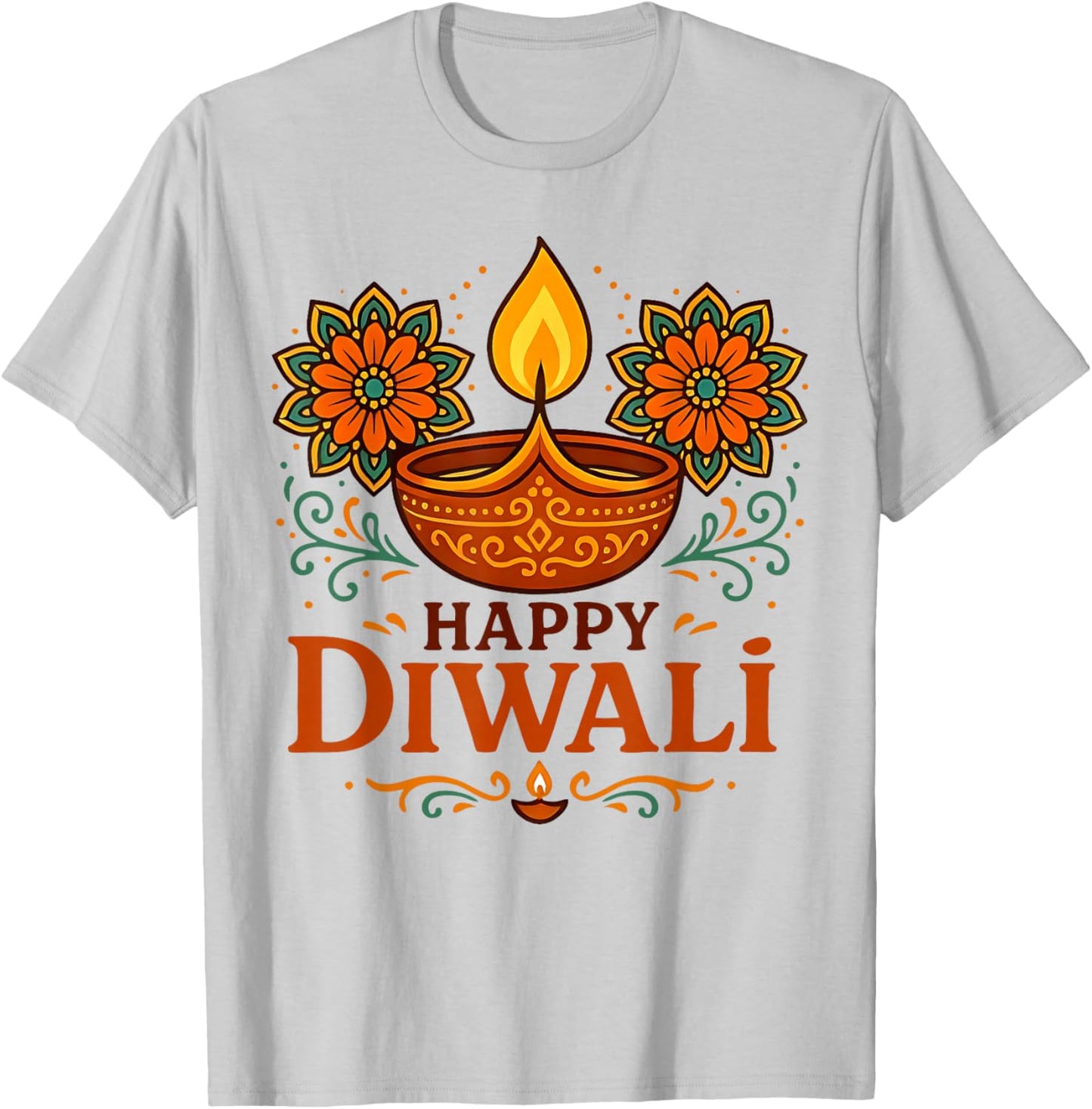Happy Diwali Festival of Lights Indian Adults Kids Toddlers T-Shirt - T-Shirt | Ash