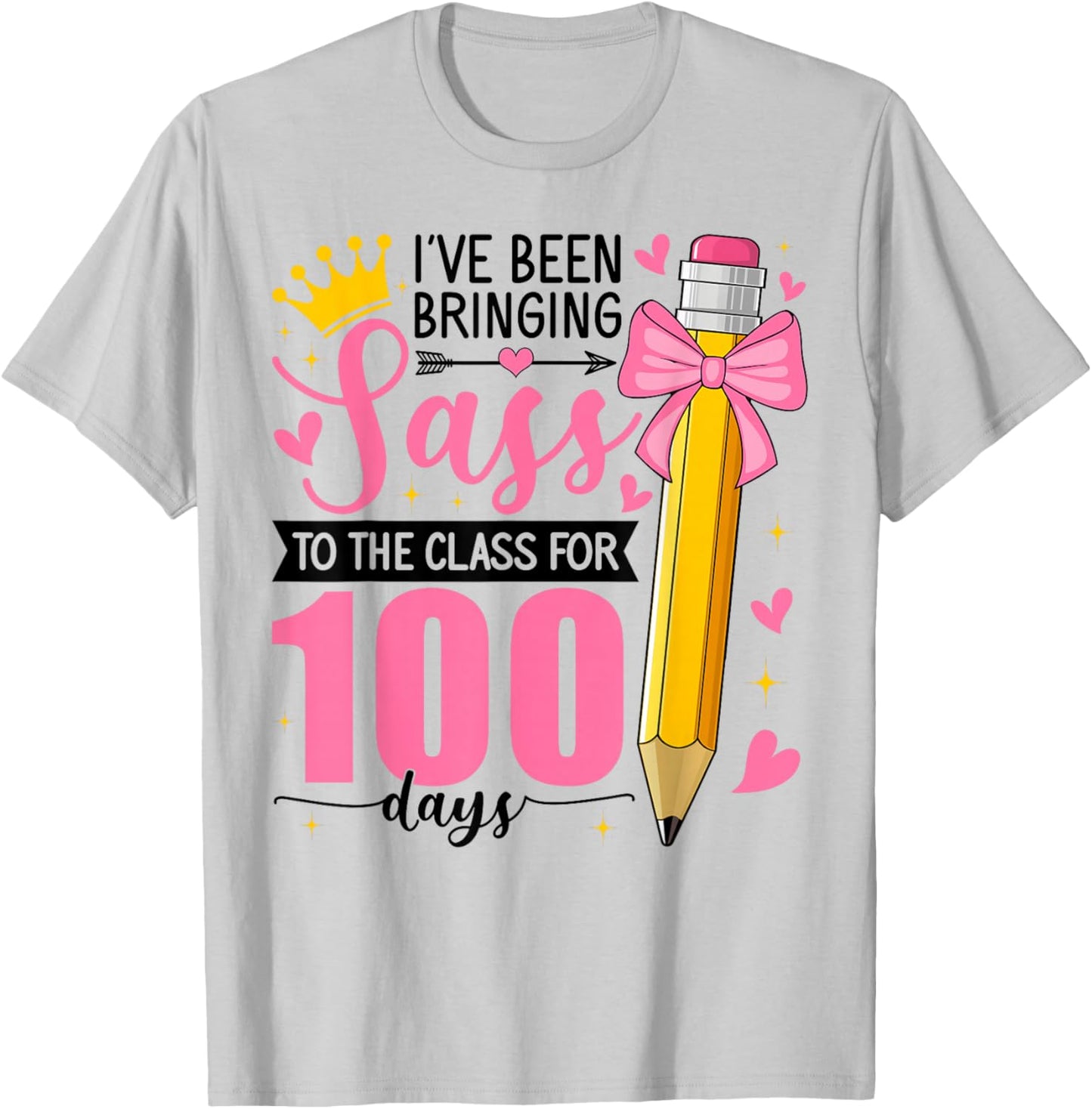 Bringing Sass to The Class for 100 Days of School Bow Girls T-Shirt - T-Shirt | Ash