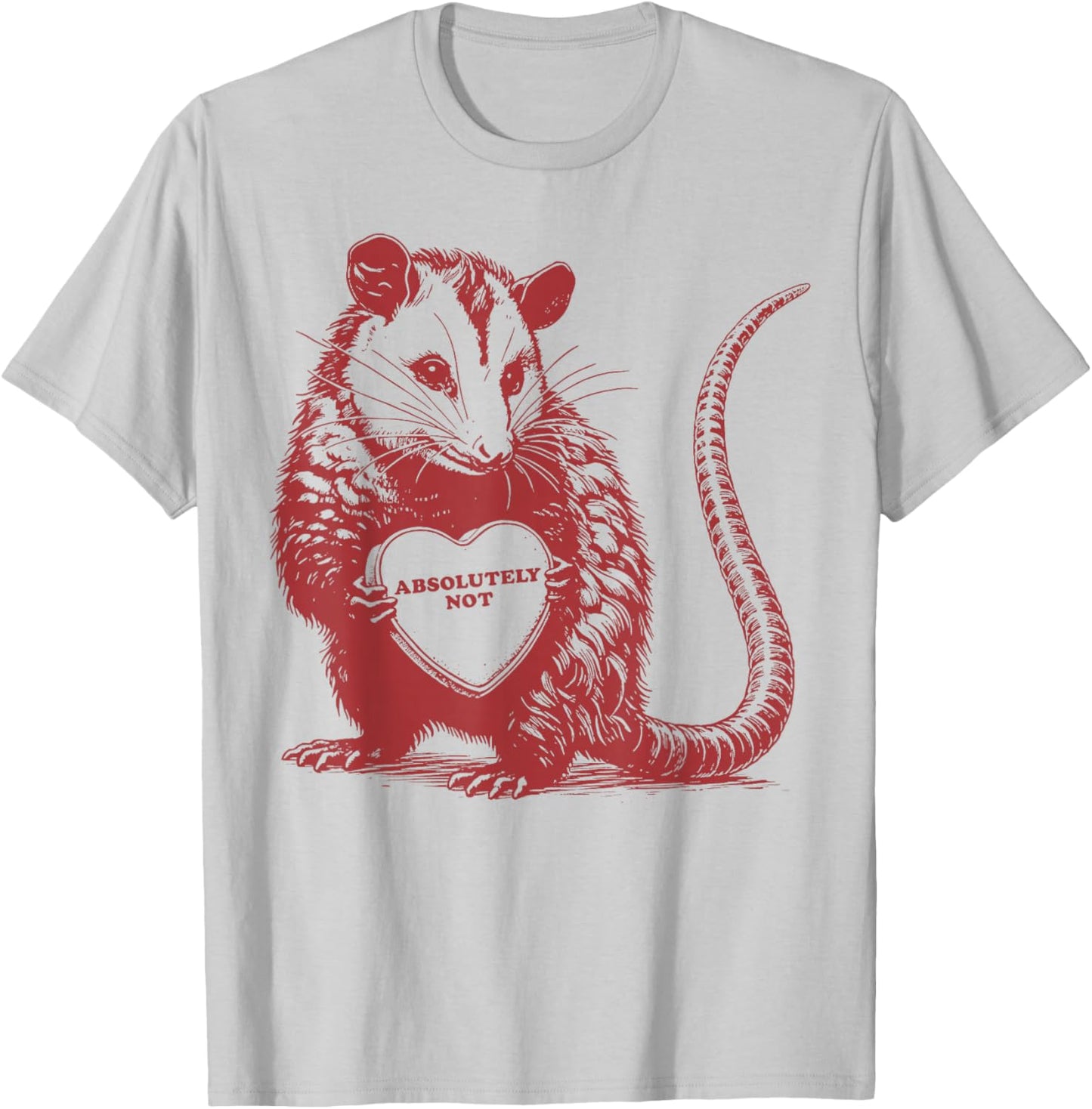 Absolutely Not Funny Possum Valentines T-Shirt - T-Shirt | Ash