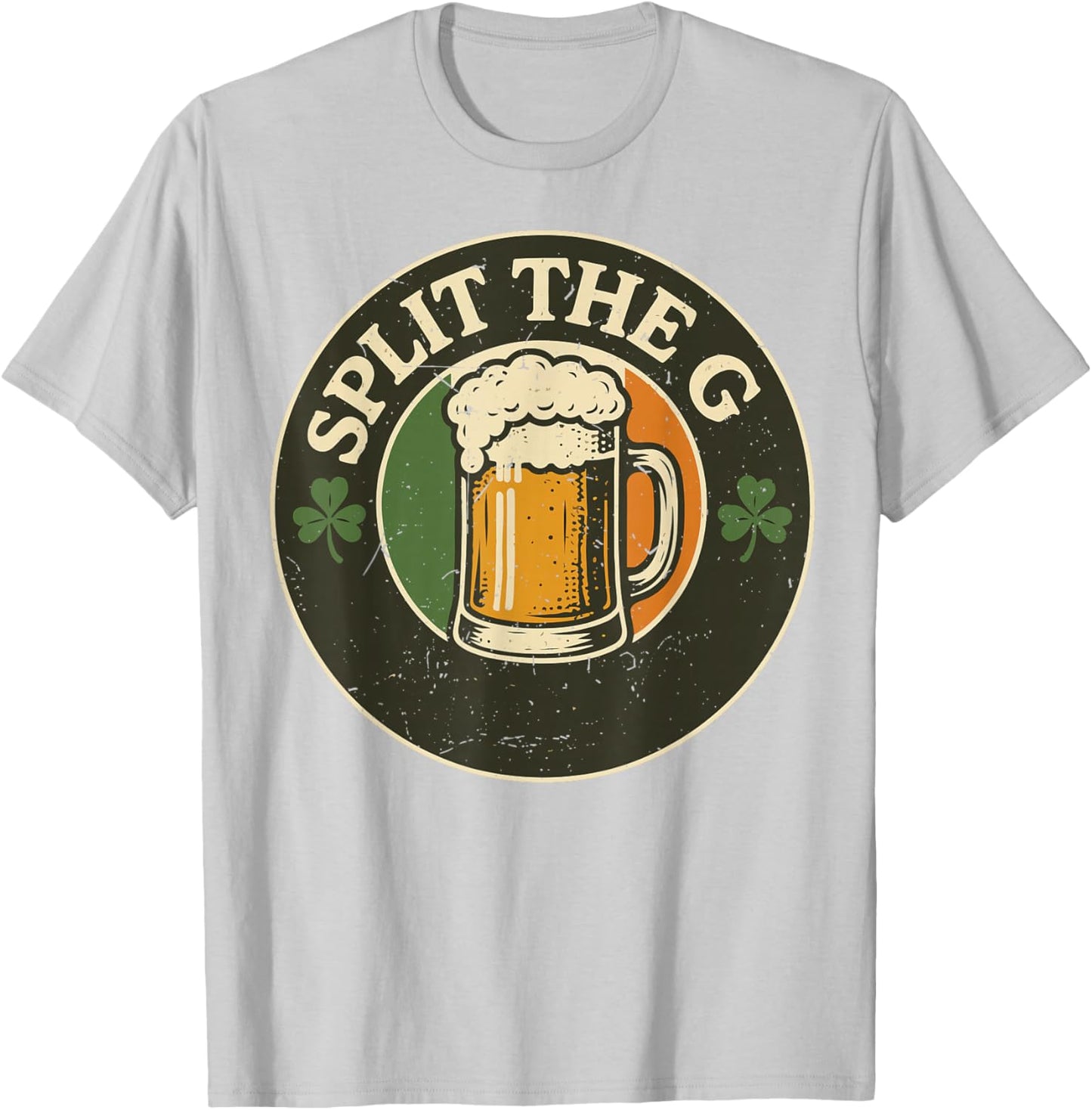 Split The G Irish Drinking St Patrick Day Beer Ireland Flag T-Shirt - T-Shirt | Ash