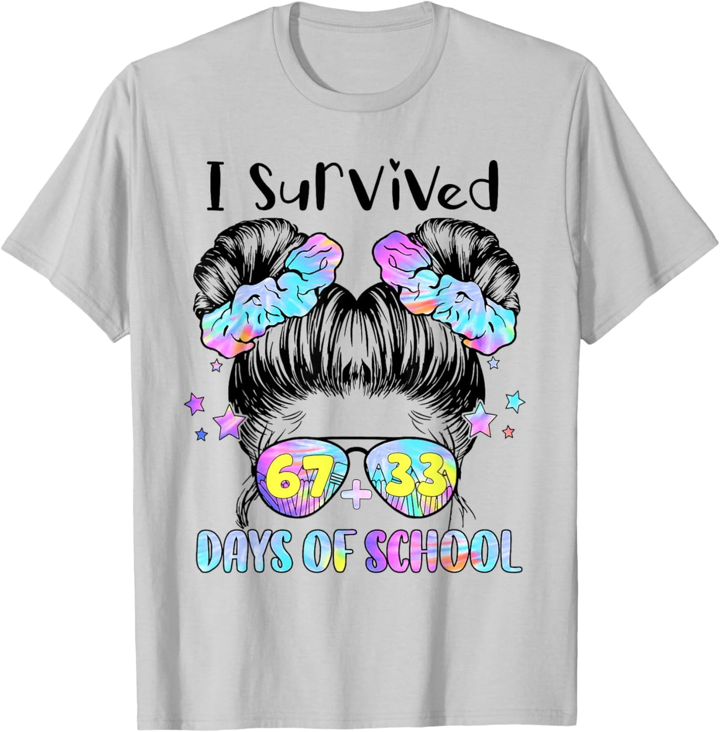 I Survived 67 33 Days of School 100th Day of School Girl Kid T-Shirt - T-Shirt | Ash