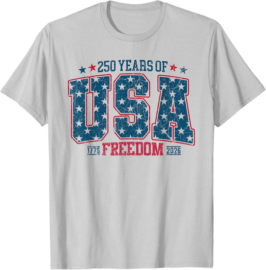 250 Years of Freedom American 1776 2026 250th USA Women T-Shirt - T-Shirt | Ash