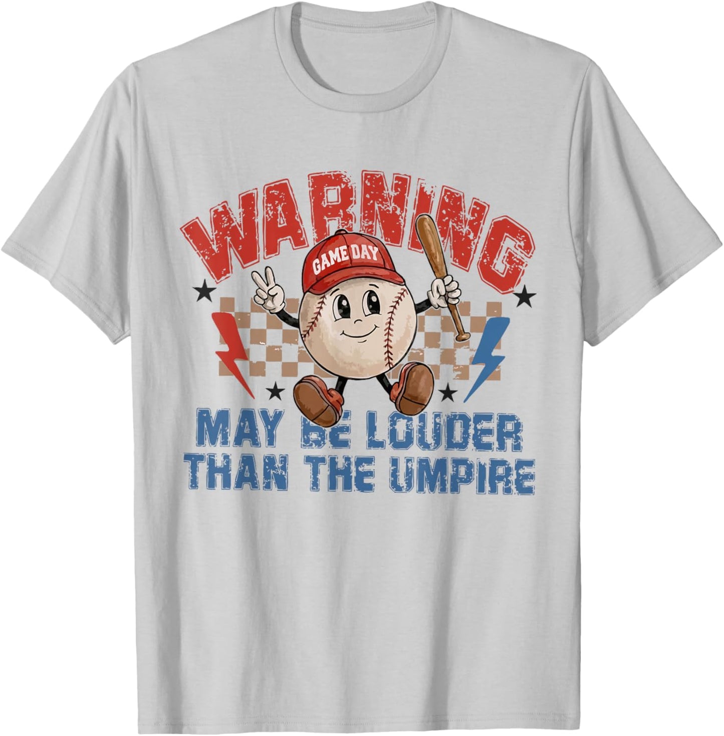 Vintage May Be Louder Than The Umpire Funny Baseball Season T-Shirt - T-Shirt | Ash