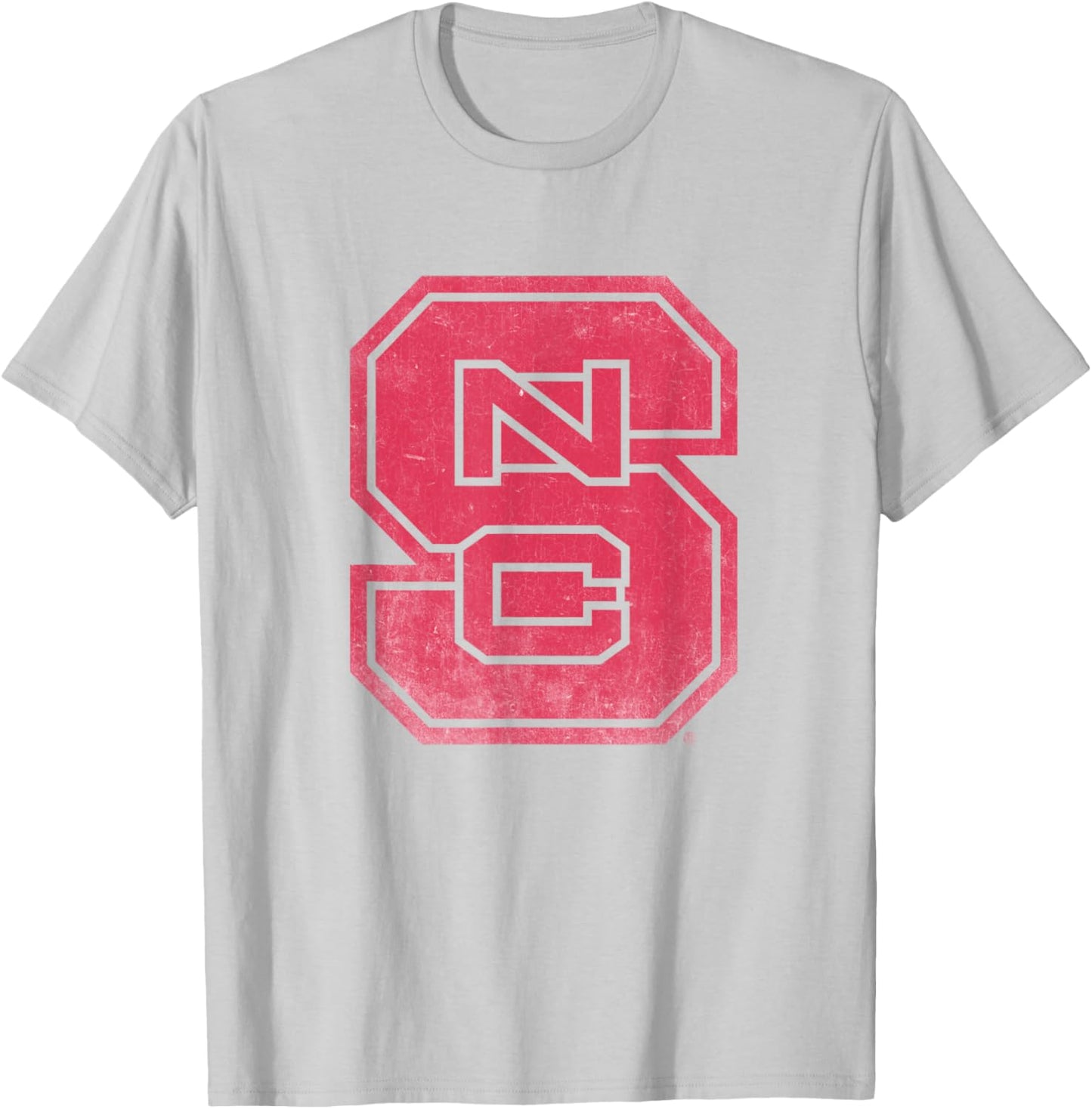 NC State Wolfpack Simple Distressed Logo T-Shirt - T-Shirt | Ash