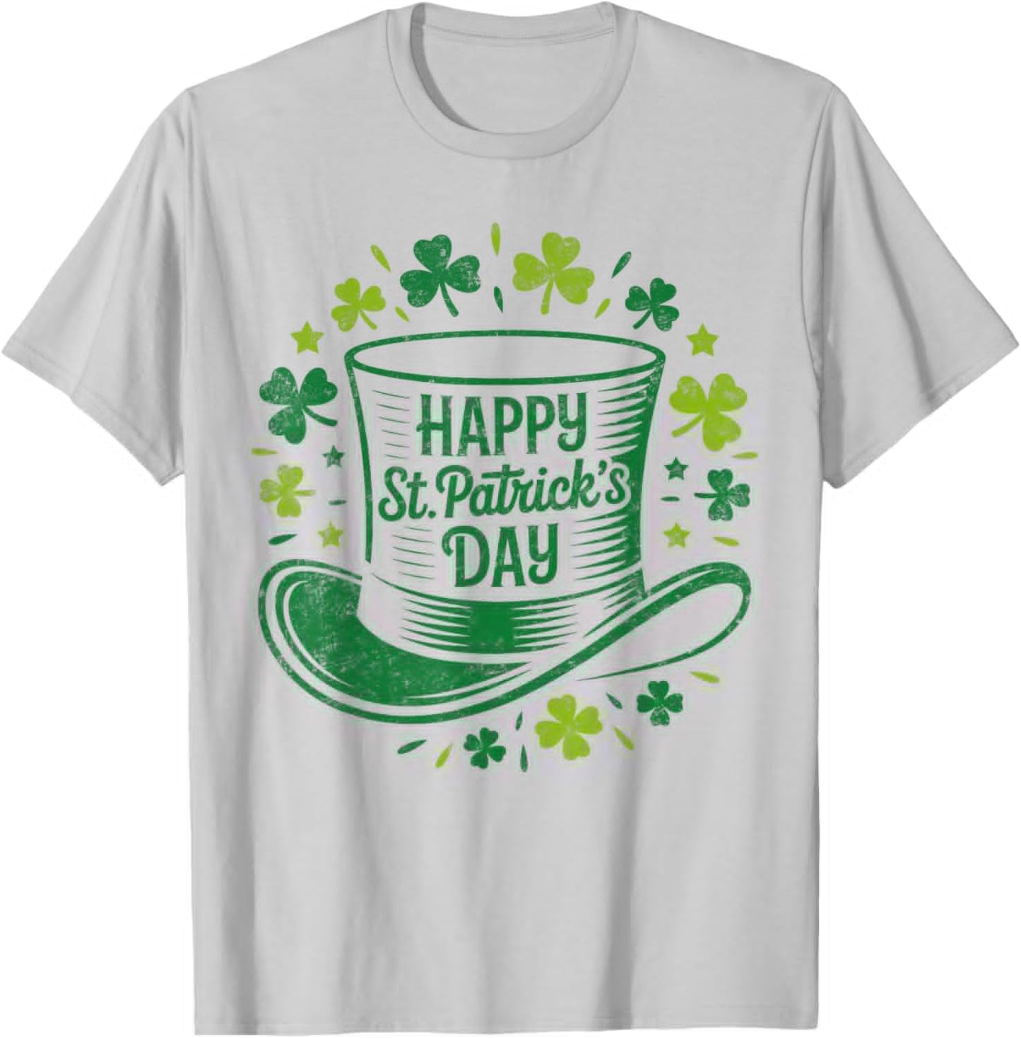 Vintage Happy St Patricks Day T-Shirt - T-Shirt | Ash