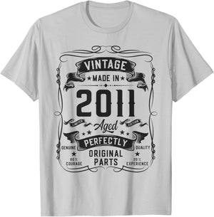 Vintage 2011 15yr 15th Birthday Gifts for Boys 15 Years Old T-Shirt - T-Shirt | Ash