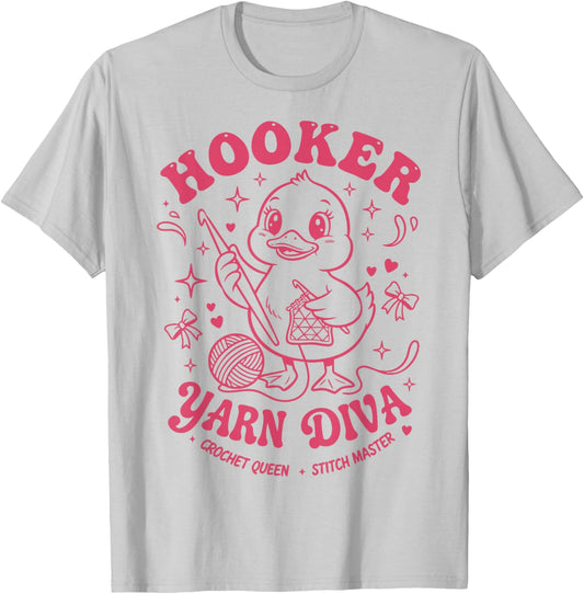 Crochet Lover Hooker Yarn Diva Crochet Queen Stitch Master T-Shirt - T-Shirt | Ash