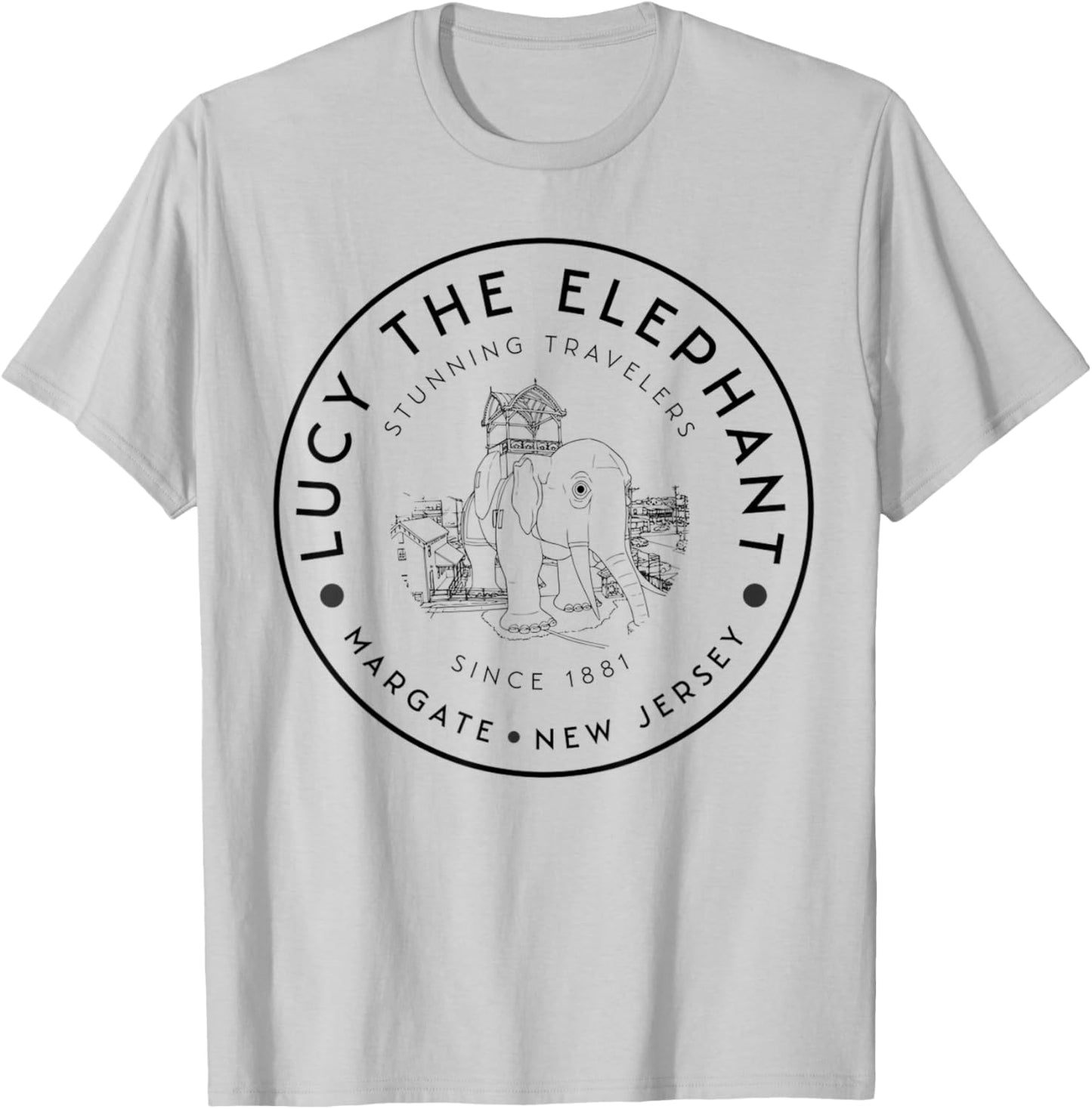 Lucy The Elephant – Margate NJ Landmark - Roadside T-Shirt - T-Shirt | Ash