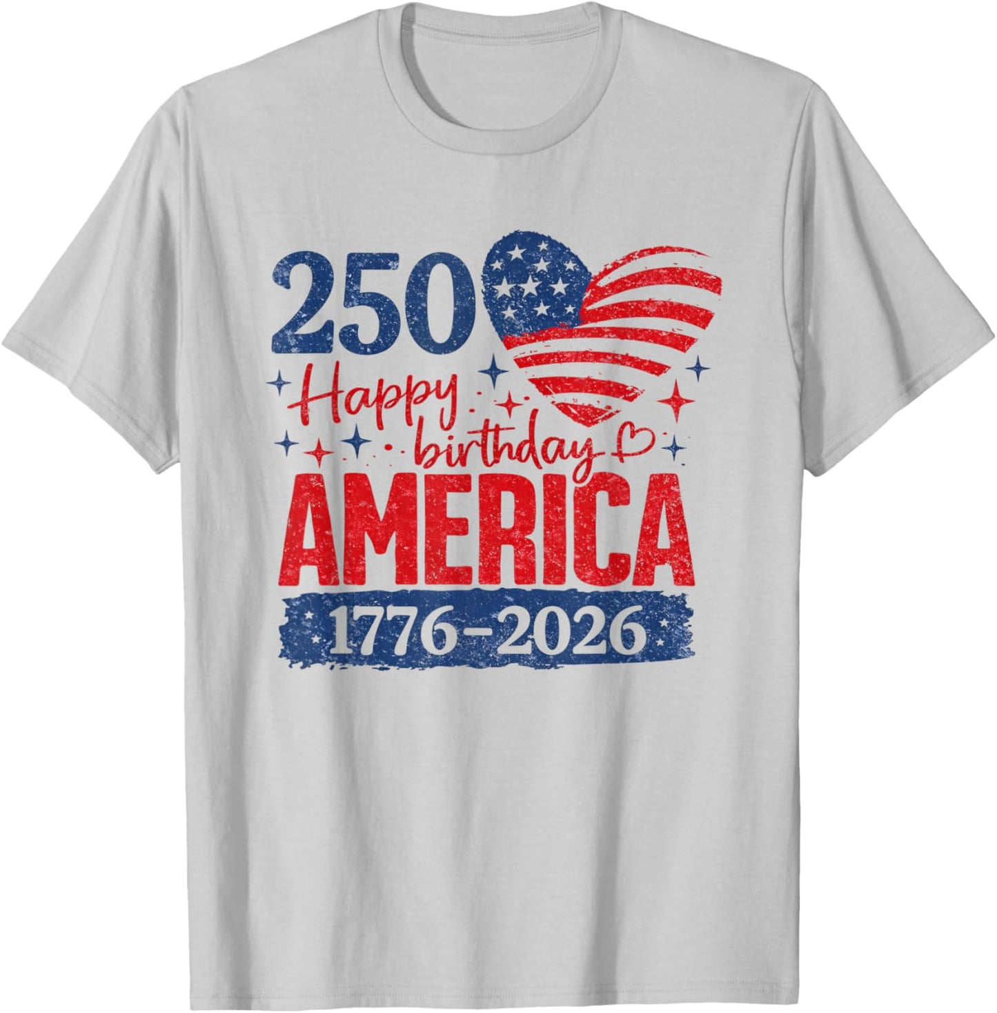Vintage 250 Years 1776-2026 250th Birthday 4th July T-Shirt - T-Shirt | Ash