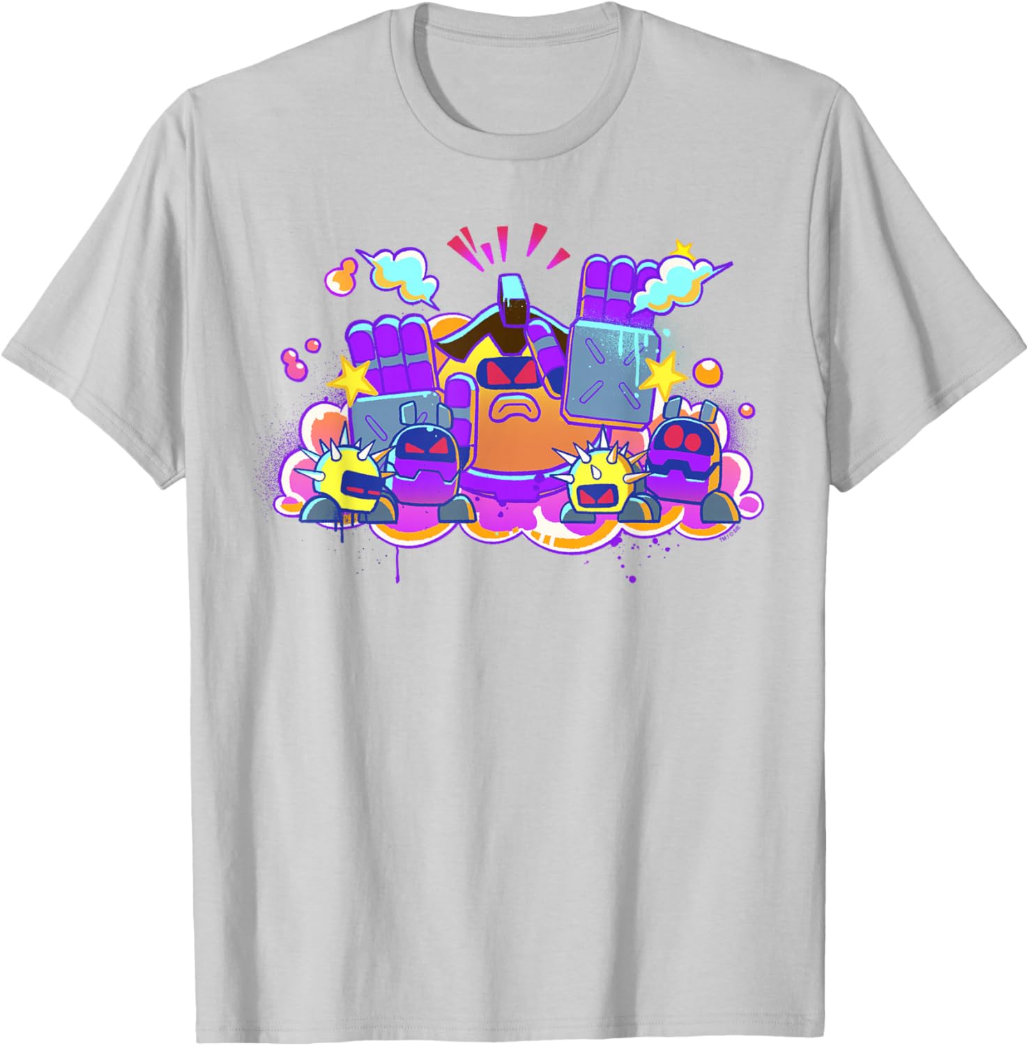 Astrobot Captin Astro Bad Bots Graffiti Style Art T-Shirt - T-Shirt | Ash